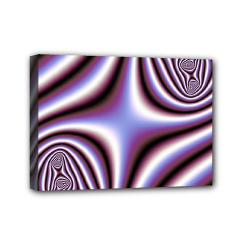 Fractal Background With Curves Created From Checkboard Mini Canvas 7  x 5 