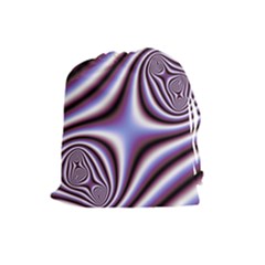 Fractal Background With Curves Created From Checkboard Drawstring Pouches (Large) 