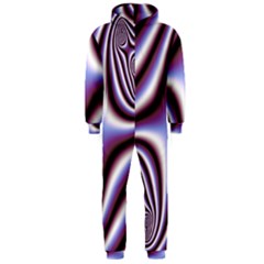 Fractal Background With Curves Created From Checkboard Hooded Jumpsuit (Men) 