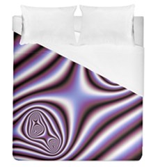 Fractal Background With Curves Created From Checkboard Duvet Cover (Queen Size)