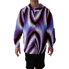 Fractal Background With Curves Created From Checkboard Hooded Wind Breaker (Kids)