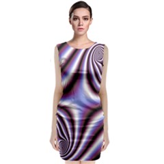 Fractal Background With Curves Created From Checkboard Classic Sleeveless Midi Dress