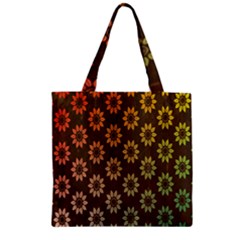 Grunge Brown Flower Background Pattern Zipper Grocery Tote Bag by Simbadda