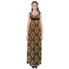 Grunge Brown Flower Background Pattern Empire Waist Maxi Dress by Simbadda