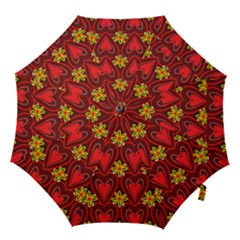 Digitally Created Seamless Love Heart Pattern Tile Hook Handle Umbrellas (large) by Simbadda