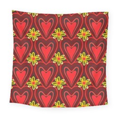 Digitally Created Seamless Love Heart Pattern Tile Square Tapestry (large) by Simbadda