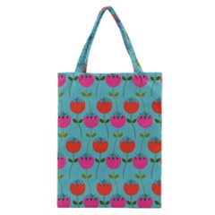 Tulips Floral Background Pattern Classic Tote Bag by Simbadda