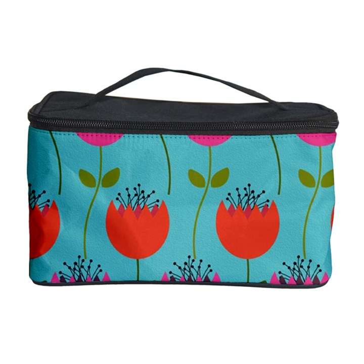 Tulips Floral Background Pattern Cosmetic Storage Case