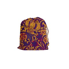 Floral Pattern Drawstring Pouches (small)  by Valentinaart
