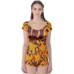 Floral pattern Boyleg Leotard 