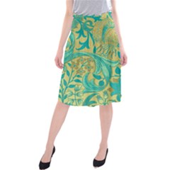 Floral Pattern Midi Beach Skirt by Valentinaart