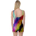 Colorful Abstract Paint Splats Background One Piece Boyleg Swimsuit View2