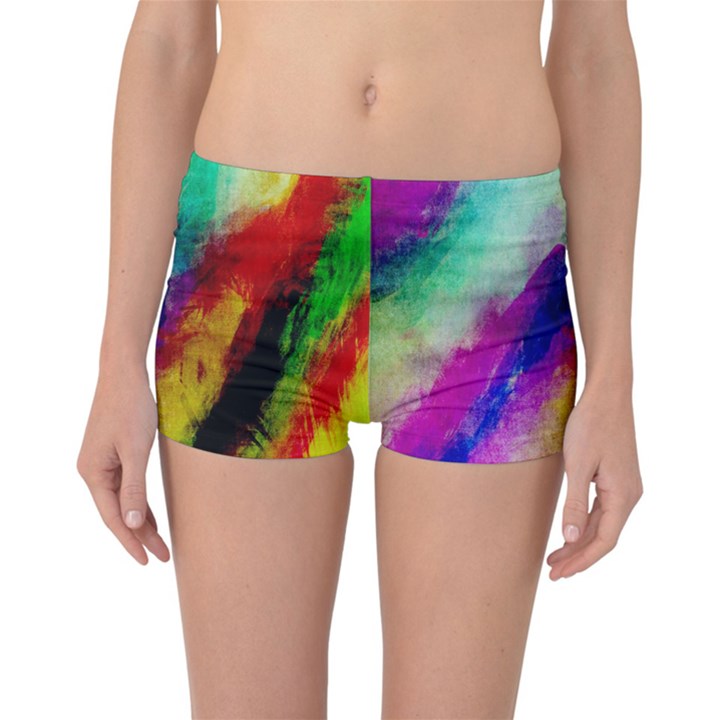 Colorful Abstract Paint Splats Background Reversible Bikini Bottoms