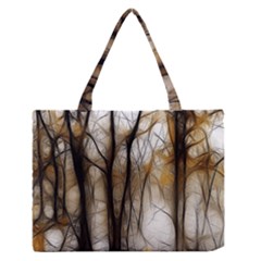 Fall Forest Artistic Background Medium Zipper Tote Bag by Simbadda