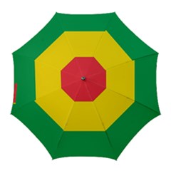 Rasta Colors Red Yellow Gld Green Stripes Pattern Ethiopia Golf Umbrellas by yoursparklingshop