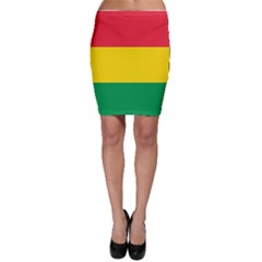 Rasta Colors Red Yellow Gld Green Stripes Pattern Ethiopia Bodycon Skirt by yoursparklingshop