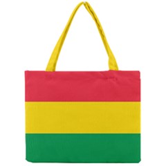 Rasta Colors Red Yellow Gld Green Stripes Pattern Ethiopia Mini Tote Bag by yoursparklingshop