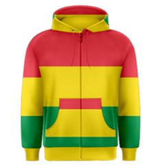 Rasta Colors Red Yellow Gld Green Stripes Pattern Ethiopia Men s Zipper Hoodie by yoursparklingshop