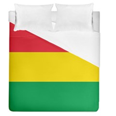 Rasta Colors Red Yellow Gld Green Stripes Pattern Ethiopia Duvet Cover (queen Size) by yoursparklingshop