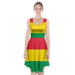 Rasta Colors Red Yellow Gld Green Stripes Pattern Ethiopia Racerback Midi Dress by yoursparklingshop
