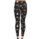 Black White Cats on Black Pattern for Your Design Leggings View2