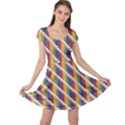 Colorful Colored Rainbow Pencils Pattern Cap Sleeve Dress View1