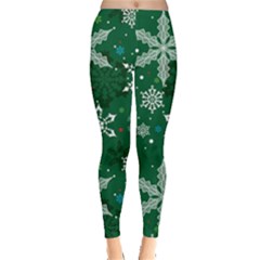 Green Snowy Leggings 