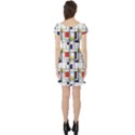 Colorful Pattern Retro Geometric Pattern Short Sleeve Skater Dress View2