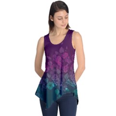 Purplenavy Floral Sleeveless Tunic Top by CoolDesigns