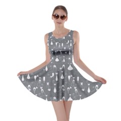 Grey Cats On Black Pattern For Your Design Skater Dress  by CoolDesigns