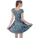 Blue Water Pattern Tree Cherry Blossom Sakura Nature Cap Sleeve Dress View2