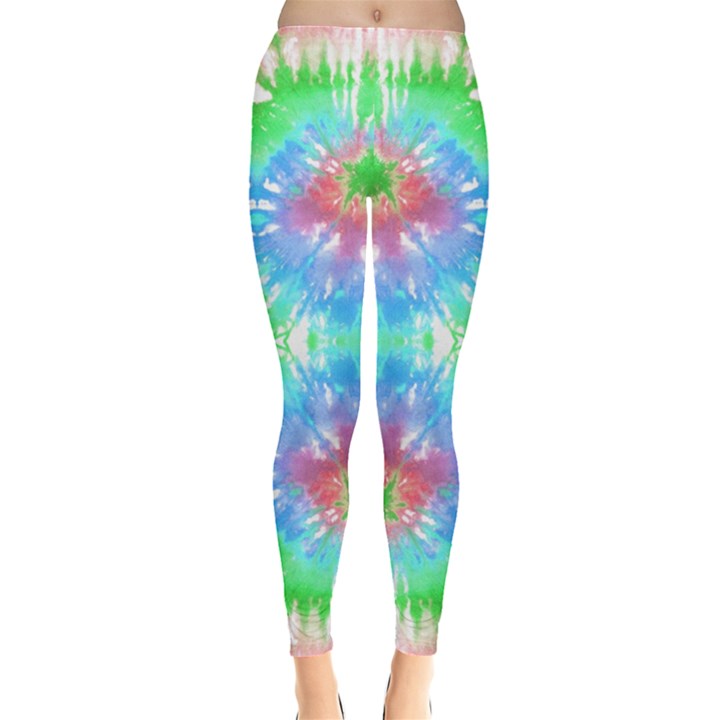 Green & Blue Tie Dye Leggings