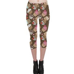 Colorful Pattern Of Tasty Cupcakes Capri Leggings by CoolDesigns