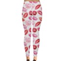 Pink Watercolor Lips Pattern Women s Leggings View2