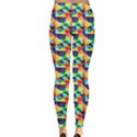 Colorful Triangle Pattern Geometric Abstract Texture Leggings View2