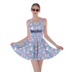 Blue Yummy Ice Cream Pattern Skater Dress by CoolDesigns