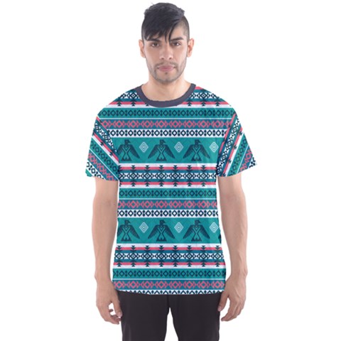 Turquoise Eagles Tribal Native American Men s Sport Mesh Tee by CoolDesigns