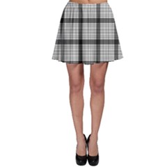 Light Gray Tartan Plaid Pattern Skater Skirt