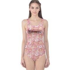 Coral Donut Pattern Women s One Piece Swimsuit