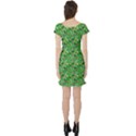 Green Snails Mushrooms Pattern Short Sleeve Skater Dress View2