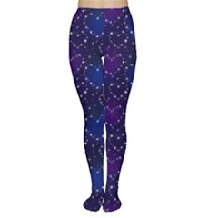 Blue Pattern Star Heart In Night Sky Women s Tights