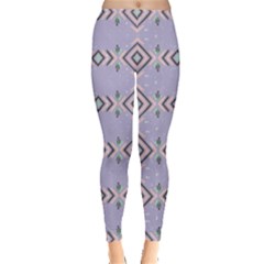 Lavendar Tribal Aztec Leggings  by CoolDesigns