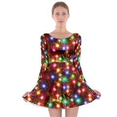 Xmas Lights Long Sleeve Skater Dress