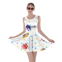 Present In White Skater Dress by CoolDesigns