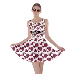 Purple Pattern With Wine Glasses Skater Dress by CoolDesigns