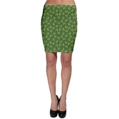Green Clover Pattern For St Patricks Day Bodycon Skirt by CoolDesigns
