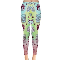 Cat Colorful Leggings  by CoolDesigns