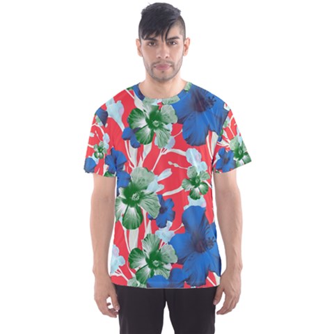 Hawaii Red Floral Men s Sport Mesh Tee by CoolDesigns