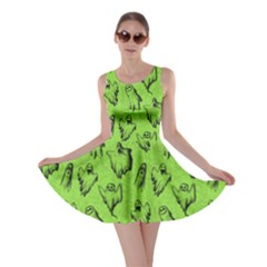 Neon Green Halloween Skater Dress