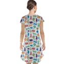 Blue Colorful Cats Silhouettes Pattern Cap Sleeve Nightdress View2